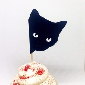 Cat cupcake topper, cat party, cat birthday, kitty cupcake topper, kitty party, kitty birthday, cat theme, kitty cat party, black cat decor