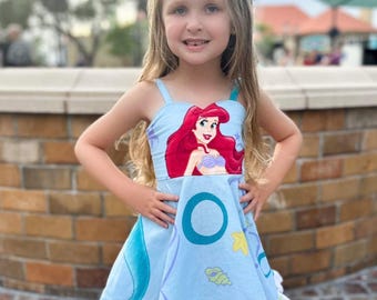 Ariel Vintage Girls Dress Ariel Little Mermaid Vintage Toddler Dress Little Mermaid Girls Dress Disney Princess Dress Disney Vintage Sheet