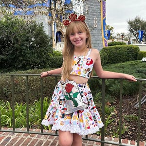 Disney Princess Crop Set  Belle Ariel Jasmine Moana Rapunzel Crop Set Disney Princess Crop top Disney Princess Skirt MK Crop Set