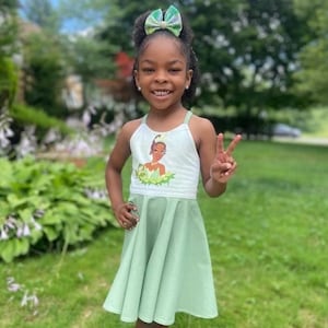 Tiana Toddler Girls Dress Princess Frog Girl Dress Disney Girl Dress Tiana Bayou Girl Dress Disneyland Dress MK Girls Dress Princess Tiana