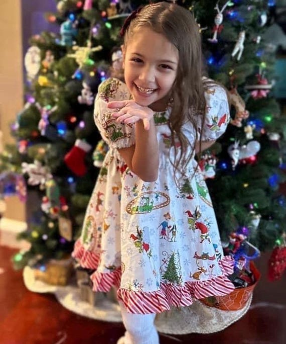 Cindy Lou Who Grinch Dress Girls Girl's Seuss The Grinch Costume