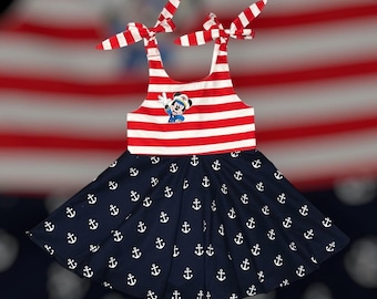 Disney Cruise Mickey Cruise Dress Minnie Cruise Dress Captain Mickey Disney Cruise Girls Dress Pirate Night dress Disney Cruise Toddler