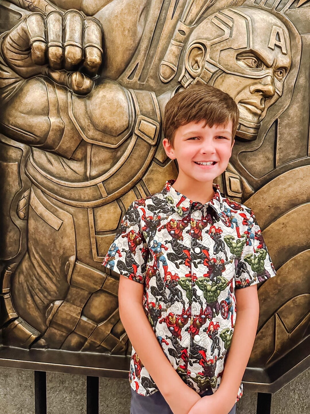 Avengers Button Down Shirt Marvel Boys Shirt Hulk Boys Shirt Captain ...