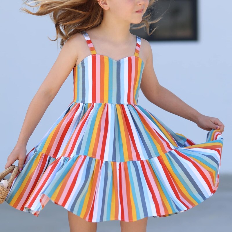 Rainbow Striped Dress - Rainbow Stripes main image 1