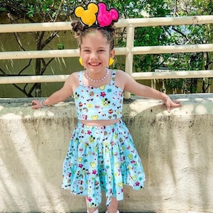 Mickey Girls Crop Top Skirt Minnie Toddler Crop Top Skirt Mickey Crop Top Minnie Girls Crop Top Mickey Girls Skirt Minnie Girls Skirt