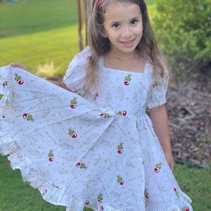 Grinch Girls Toddler Dress Grinchmas Girls Dress Dr Seuss Grinch Girls Toddler Dress Mean One Girls Toddler Dress Cindy Lou Girls Dress