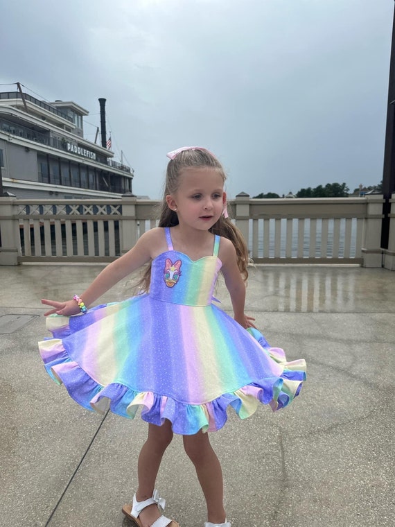 Daisy Girls Dress Daisy Toddler Dress Disney Rainbow Dress Disney Pastel  Dress Disney Dress MK Epcot AK Dress Disneyland Dress Daisy Duck