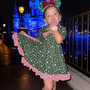 white christmas dresses Disney Gingerbread Polka Dot Ruffle Long Sleeve Girls Dress 7 main image 0