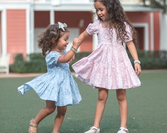 Floral Girls Dress Floral Toddler Dress Spring Girls Toddler Dress Flowers Toddler Girl Dress Easter Toddler Girls Dress Farm Girls Dress