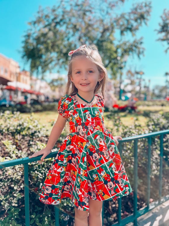 Disney Christmas Girls Dress Disney Christmas Toddler Dress Mickey Minnie Christmas Dress MVMCP Dress Disneyland Dress Jollywood Dress