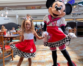 Chef Minnie Girls Dress Chef Minnie Toddler Dress Chef Mickey Inspired Outfit Disney Chef Minnie Inspired Magic Kingdom Girls Dress