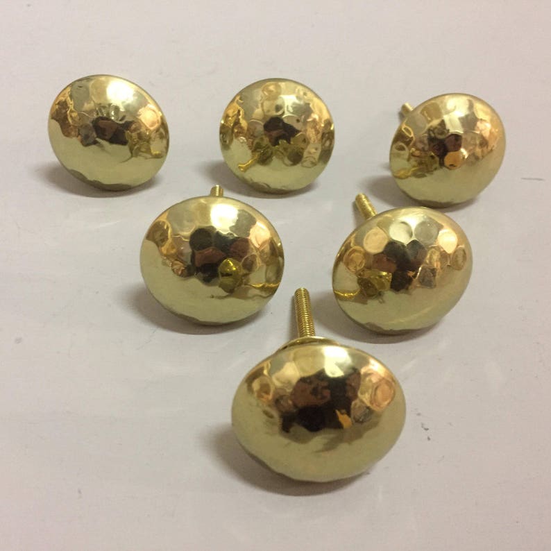 Set 10 X Hammered Gold Knobs Knob Home Decor Drawer Pull Etsy