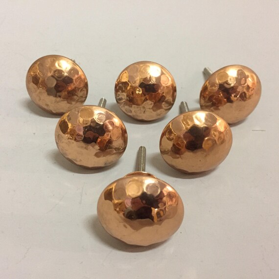 Set 8 X HAMMERED COPPER KNOBS Knob Home decor drawer pull Etsy