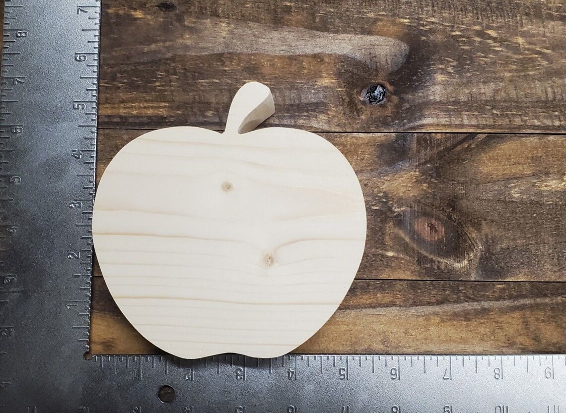CHUNKY 5 Unfinished Wood Apple Cutout / DIY Decor / Fall Etsy