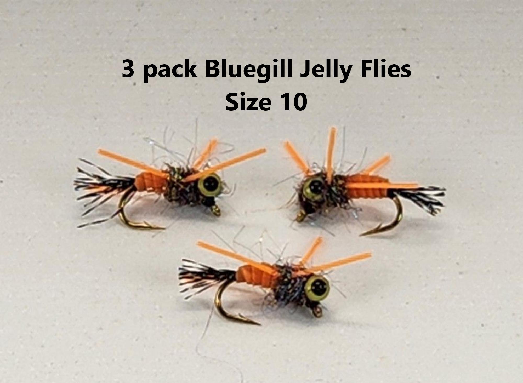 Pack Bluegill Jelly Flies Size 10 Fly Fishing Bass
