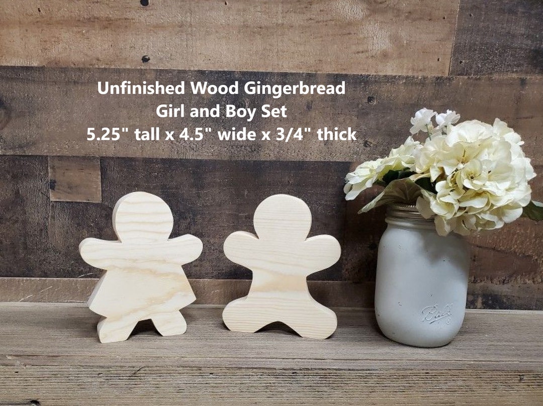 Unfinished Gingerbread Family Wood Cut Outs / Blank Gingerbread Man ...