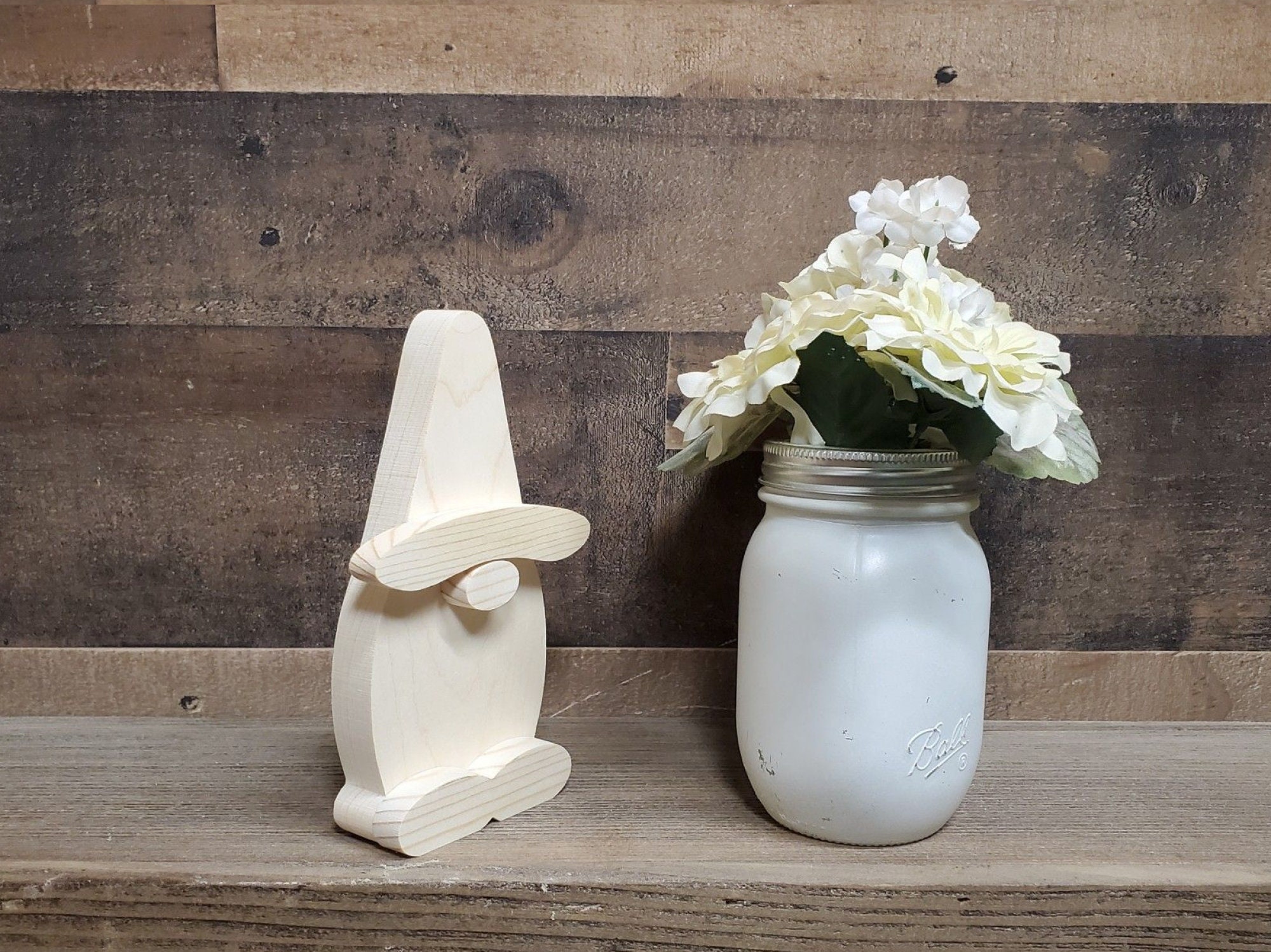 3D Wood Gnome Kit / Unfinished Wood Gnome / Christmas Decor / Etsy