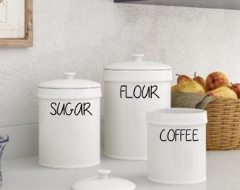 Sugar / Coffee / Flour/ Tea / Cookies / Canister Decal / Canister Sticker / Cookie Jar Decal