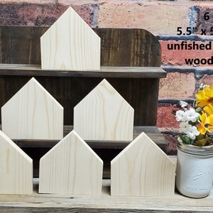 6 pack 5.5&quot; home plate or Nativity scene blank wood cut out / Blank house shaped block sign  / Home plate / Tiered Tray decor