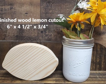 6" unfinished wood lemon cutout / DIY decor / fall decoration / spring / DIY tiered tray decor / kids crafts