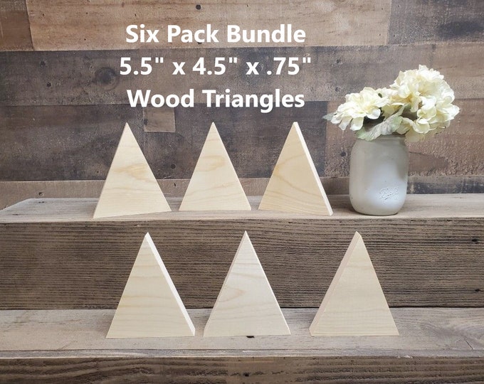 6 Pack Bundle Unfinished Wood Triangles 5.5 X - Etsy