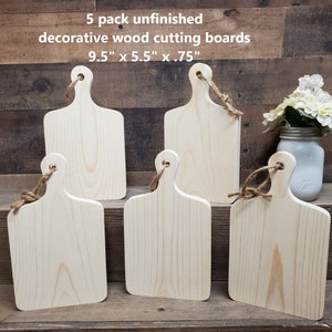 5 pack Unfinished Cutting Board Wood Cut Outs / Blank Cutting Board sign / Farmouse Decor / Kitchen Decor / DIY decor / tiered tray decor