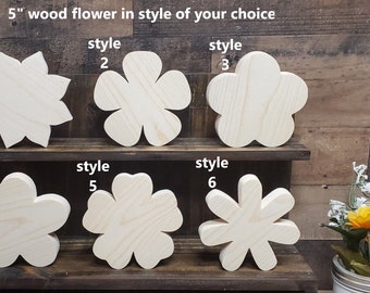 5" unfinished wood flower cutouts / DIY spring decor / DIY tiered tray decor / kids crafts