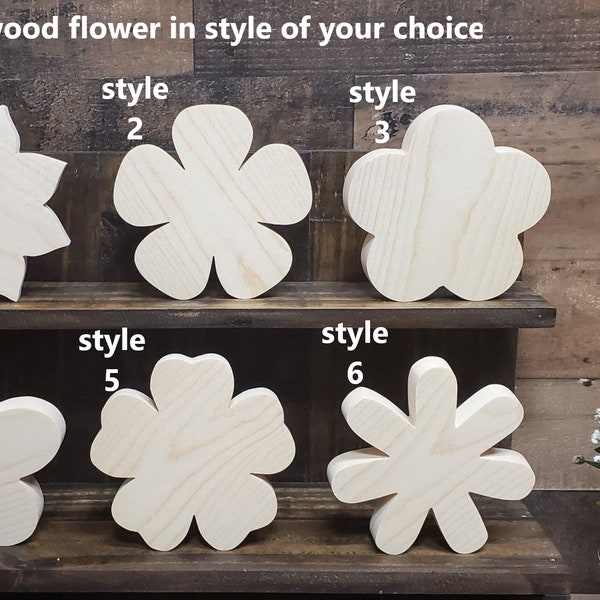 5" unfinished wood flower cutouts / DIY spring decor / DIY tiered tray decor / kids crafts