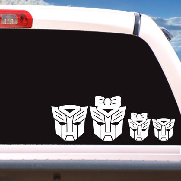 Autobot family decal set / Dad Autobot / Mom autobot / son autobot / daughter autobot / Car / Truck / Window / decal / sticker