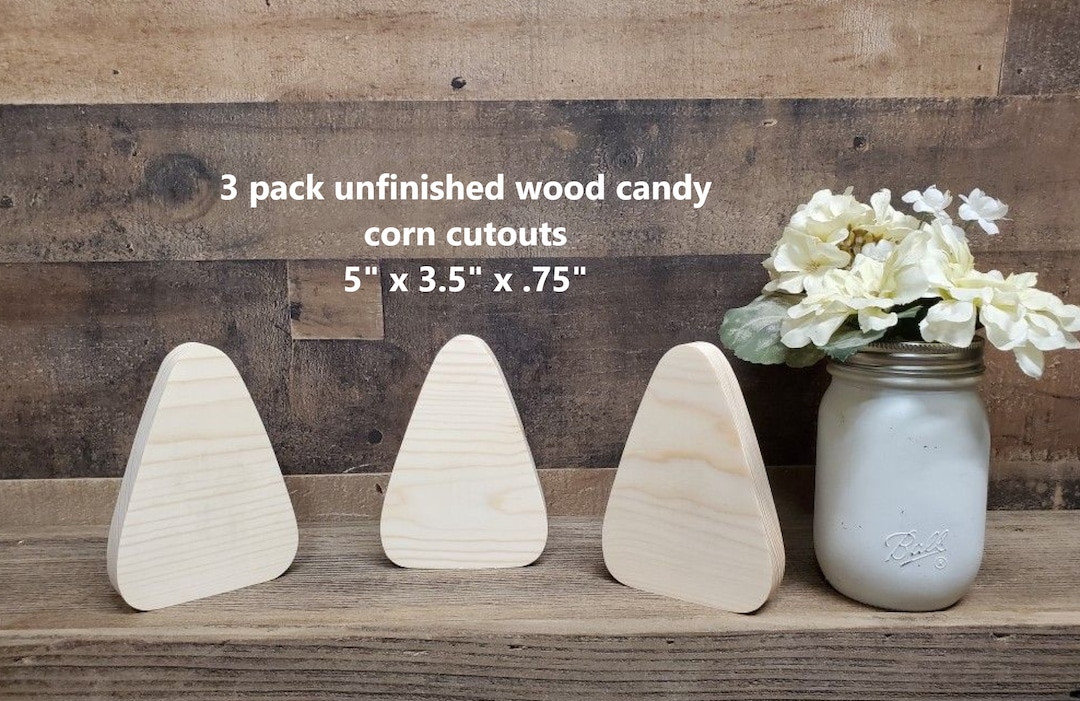 Set of 3 Unfinished Wood Candy Corn Cut Outs / Fall Decor / Candy Corn ...