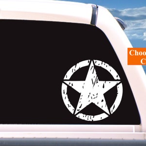 distressed star / army star / military star /  truck / car / jeep / boat / tumbler / yeti / rtic / macbook / laptop / sticker