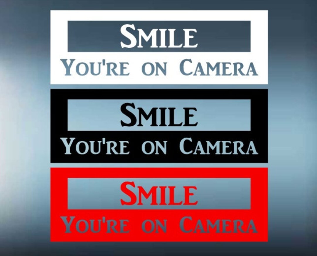 Smile You're on Camera Decal / Business Decal / Window Decal / Display ...