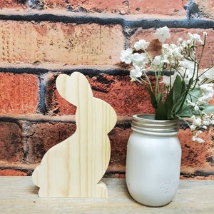 Unfinished wood rabbit / Unfinished Easter bunny / 7.75&quot; x 5&quot; x .75&quot; / DIY crafts / Wood Cut out / DIY Easter Crafts