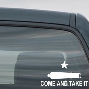 come and take it decal / vinyl decal / 2nd amendment / defend the second / Gonzales flag / cannon decal