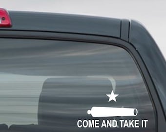 come and take it decal / vinyl decal / 2nd amendment / defend the second / Gonzales flag / cannon decal