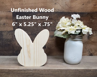 Unfinished Wood Easter Bunny Cut Out / DIY Easter Decor / Easter Decor / Shelf Sitter