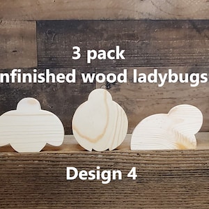 3 pack Unfinished wood ladybugs cut outs / DIY spring decor / DIY tiered tray decor / kids crafts / ladybug / lady bugs