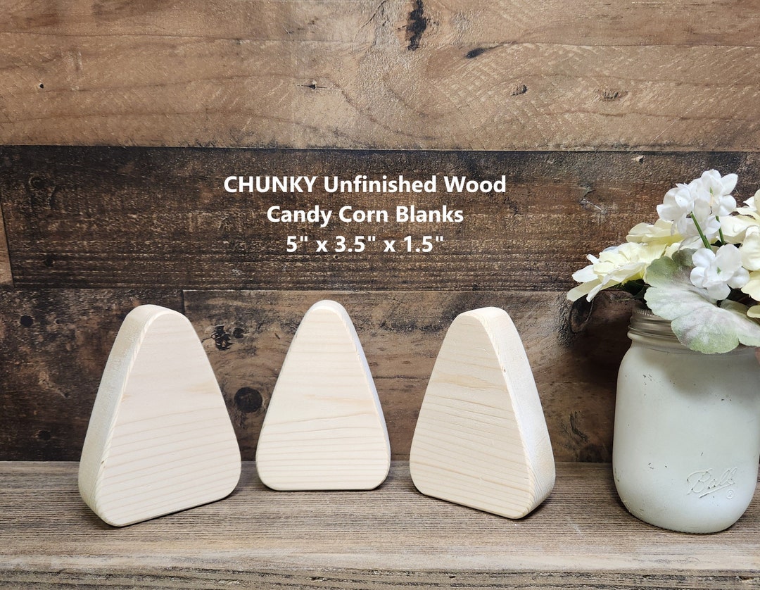 Set of 3 Unfinished CHUNKY Wood Candy Corn Cut Outs / Fall Decor ...