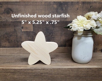 Unfinished Wood Starfish / Tiered Tray Decor / Beach Decor /Ocean Decor / DIY crafts / tiered tray decor