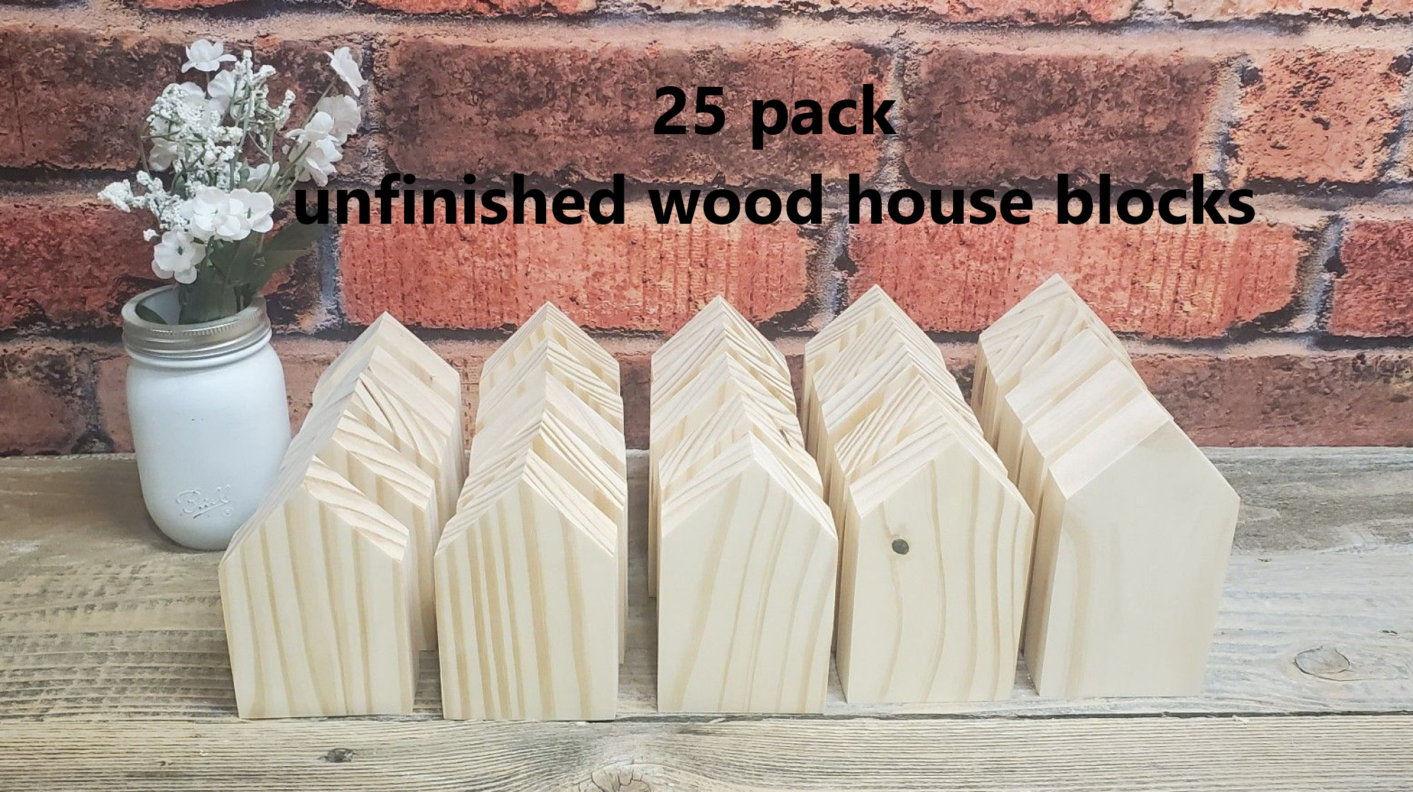 25 pack of Blank House Shaped Wood Blocks for Kim Etsy