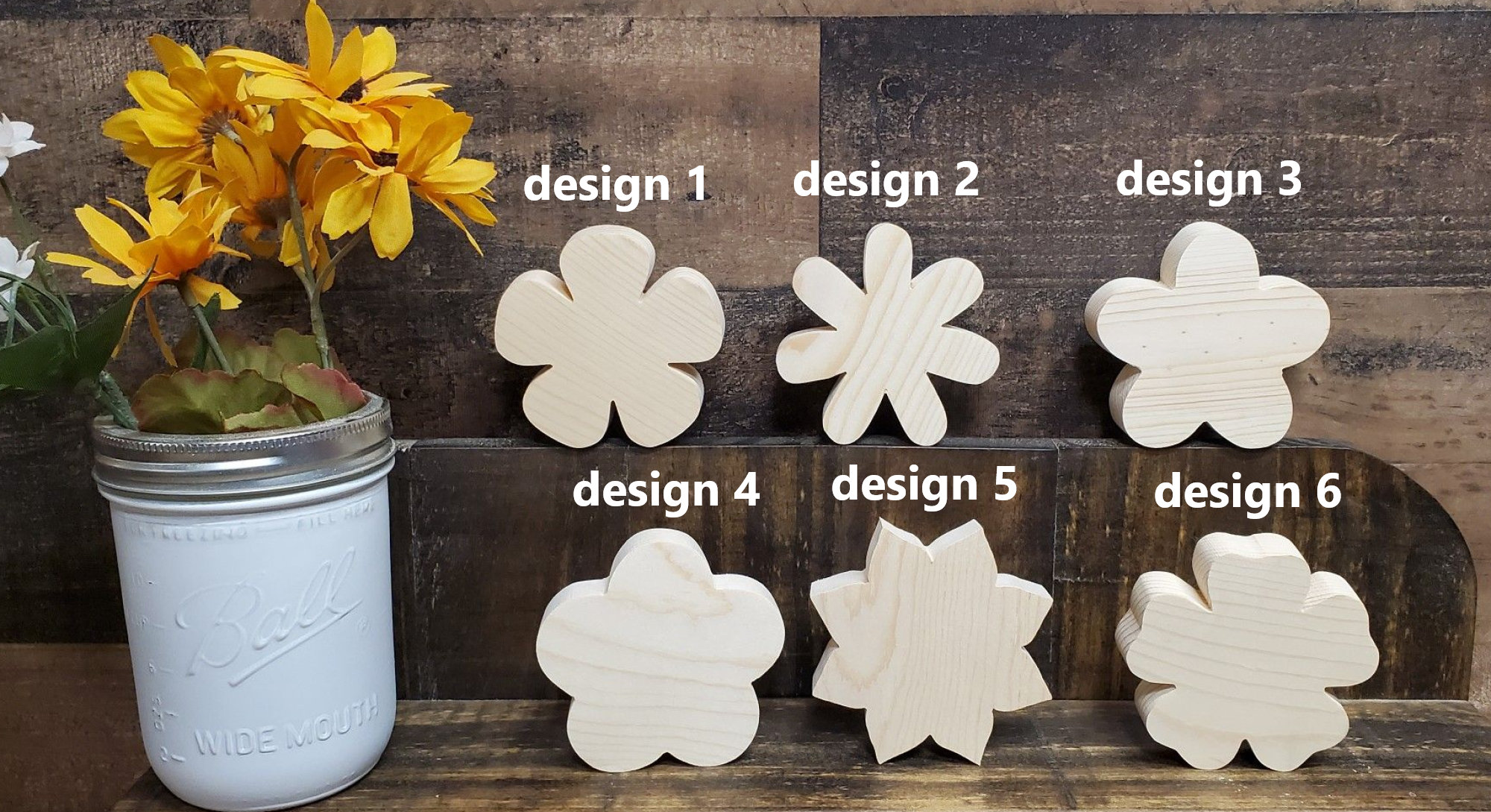 3 Pack of 3 Unfinished Wood Flower Cutouts / DIY Spring Etsy