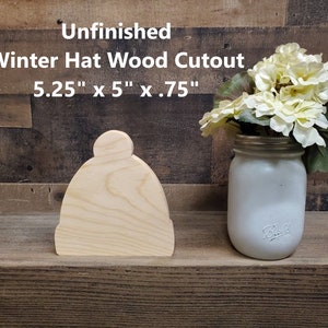 Unfinished Winter Hat Cutout / DIY fall decor / DIY Winter Decor / DIY Christmas Decor / Winter