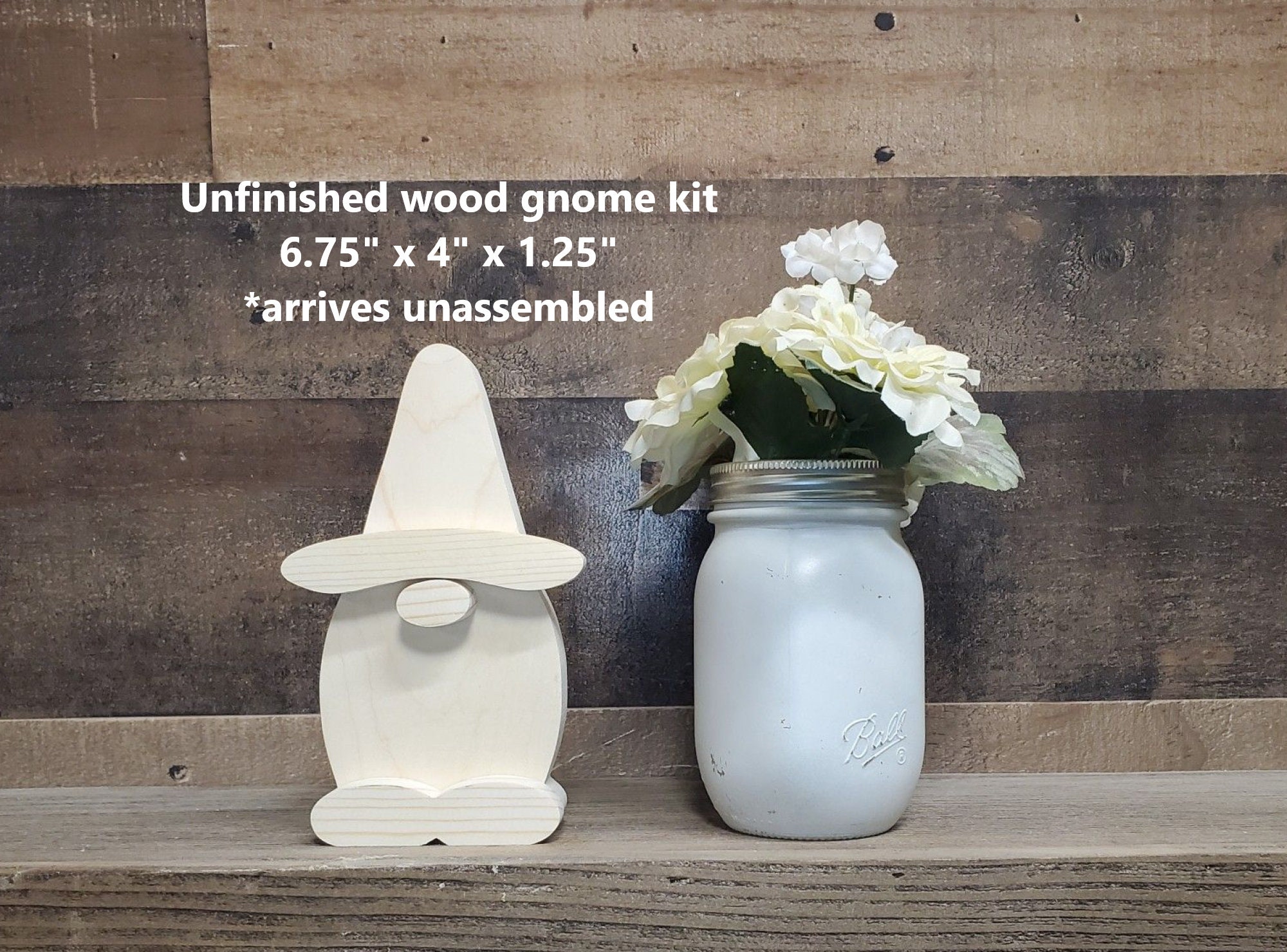 3D Wood Gnome Kit / Unfinished Wood Gnome / Christmas Decor / Etsy