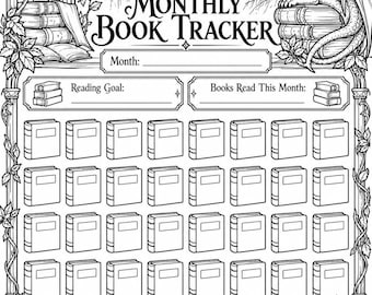 Fantasy-Lesetagebuch zum Ausdrucken | Monatliches und jährliches Lesetagebuch (Digitaler Download)