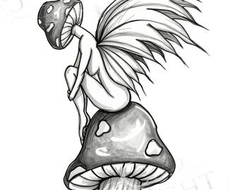 Mushroom Fairy Printable Wall Art | Instant PDF Download