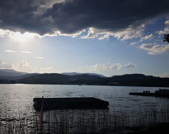 Sonnenuntergang am See: Landschaftliche Wandkunst aus Washington