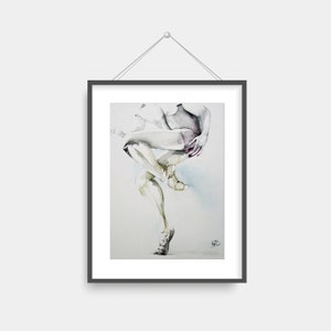 Male Dancer Print from original &quot;Majestic&quot; watercolor painting by artist Roy Bramwell©. Various sizes available unframed.