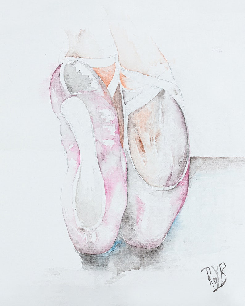 Ballet Shoes Poster From Original 5th Watercolor Painting by Artist Roy
