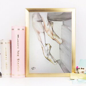 Ballet Shoes Print from original &quot;Connect&quot; watercolor painting by artist Roy Bramwell©. Various sizes available unframed.