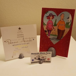 Titular de la tarjeta de nombre, titular de la etiqueta del nombre del lugar de la mesa de la boda, tarjeta de visita, titular de la tarjeta del evento del aniversario del cumpleaños, soportes de la mesa de la boda